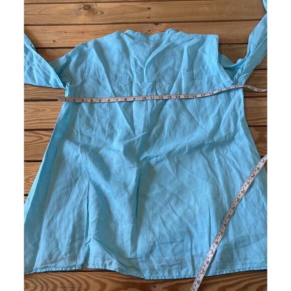 Eileen Fisher Button Up Linen Shirt Size Small Women’s Blue - Picture 7 of 9